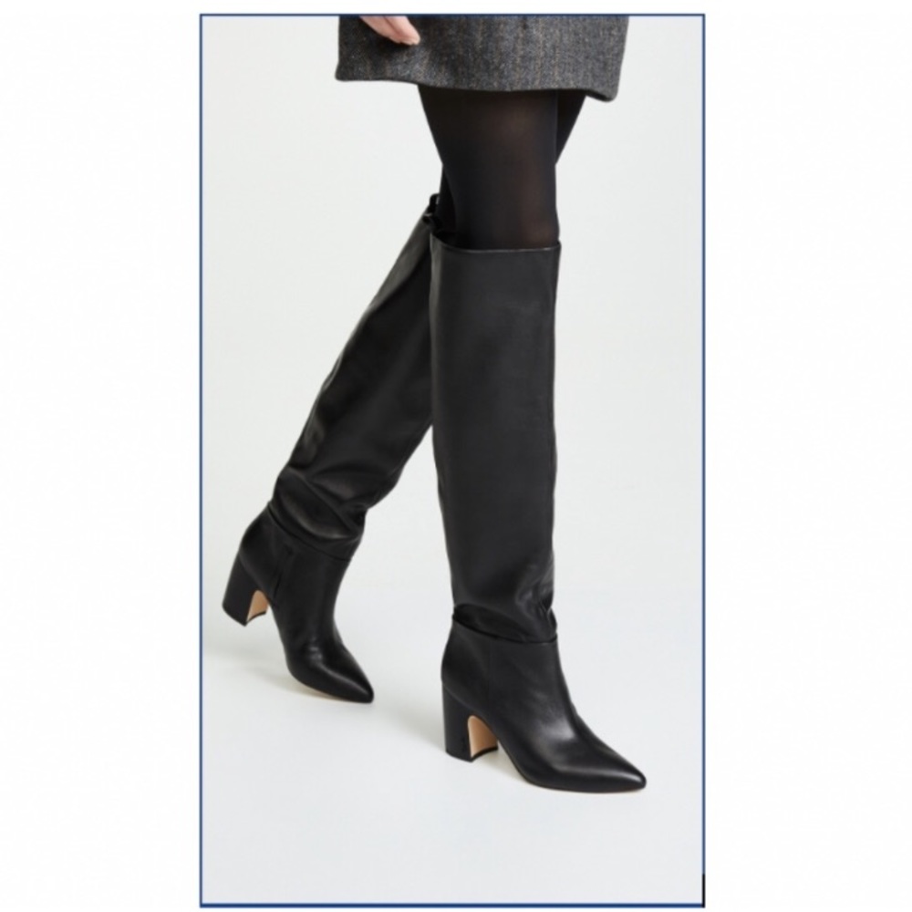 Sam Edelman Black Leather Block Heel Boots